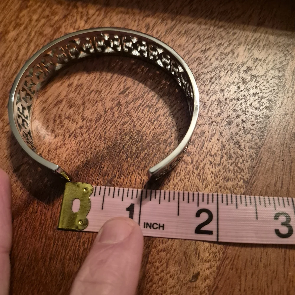 Tory Burch Silver Cuff Bracelet Double T Design